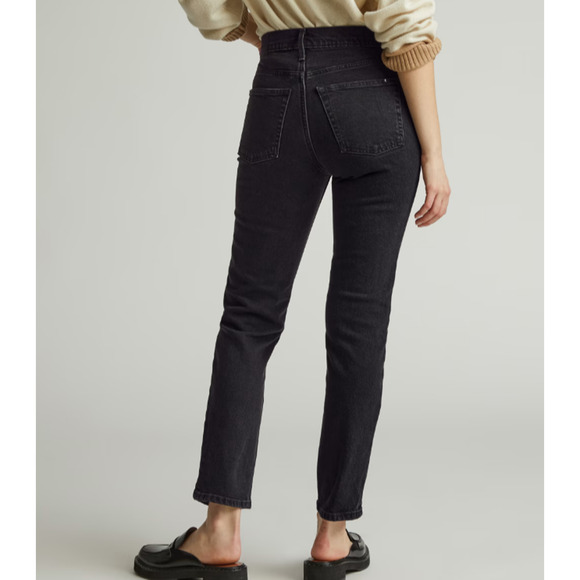 Everlane The Original Cheeky Jean Organic Cotton Straight Leg Sz 27 Black Denim - Picture 4 of 16